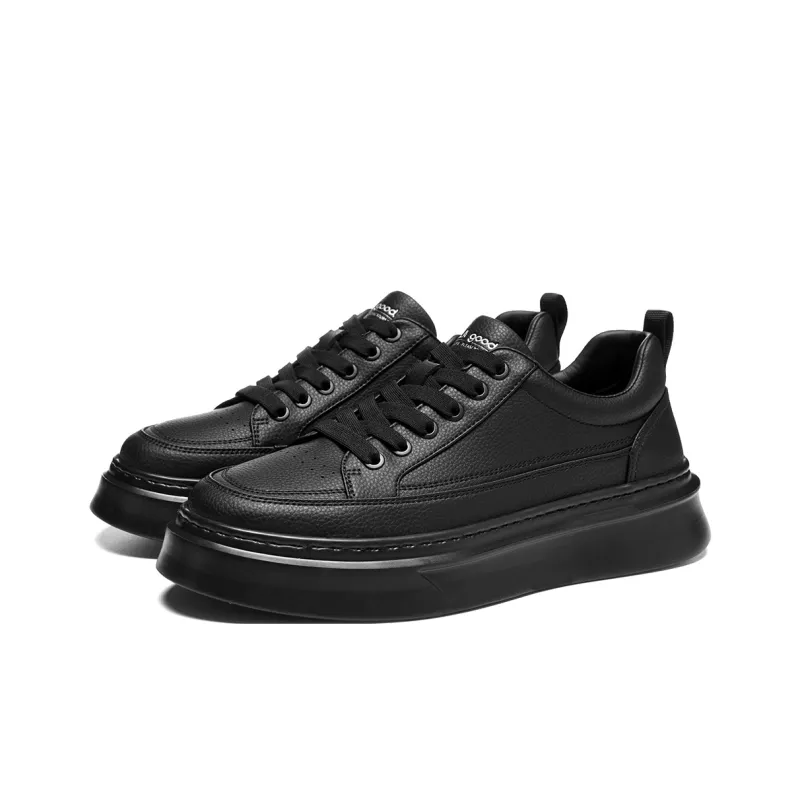 HLA Versatile Platform Sports Low-Top Casual Black Shoes Skateboard Shoes Men's-1