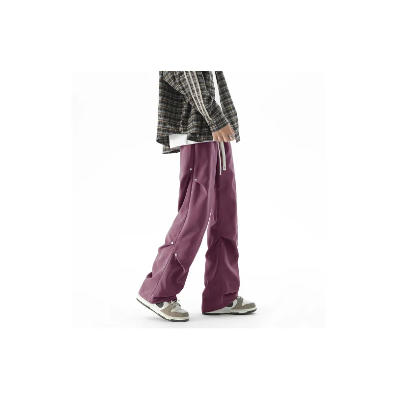 TELENT Casual Pants Unisex Rose Red-30
