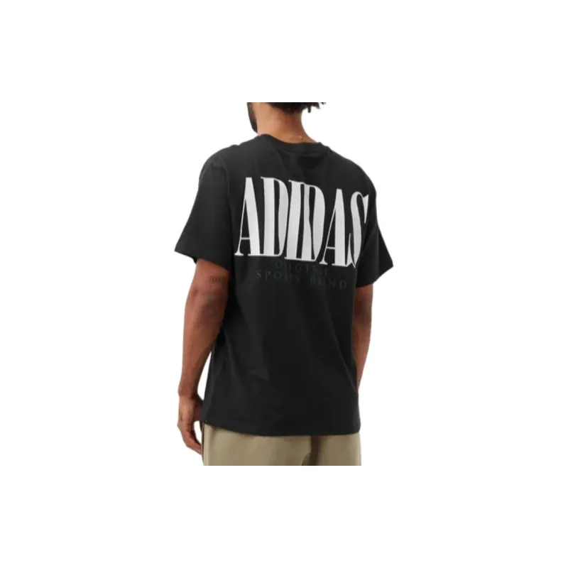 Adidas Original Trefoil Script T Shirt Men's Black-2