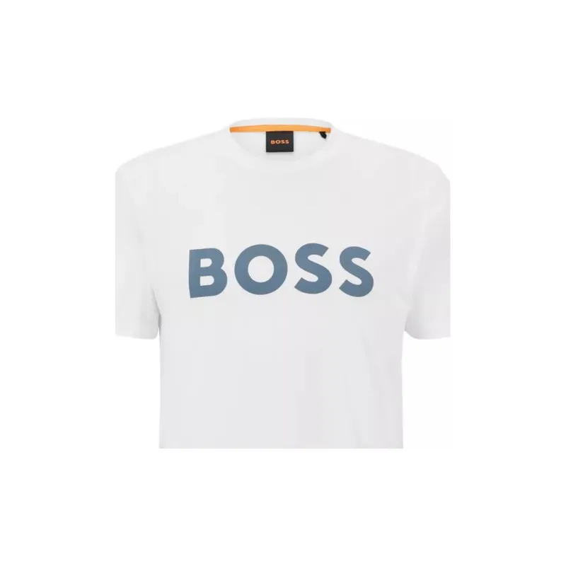 HUGO BOSS T Shirts Men Blue With White Lettering-4