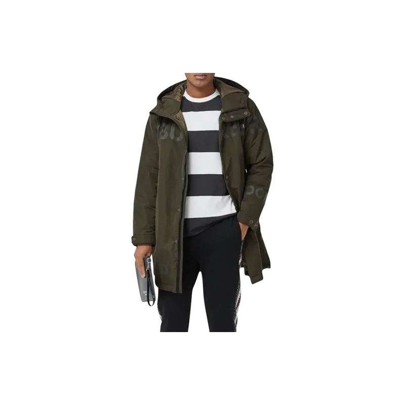 Burberry Parka Coats Men Green-2