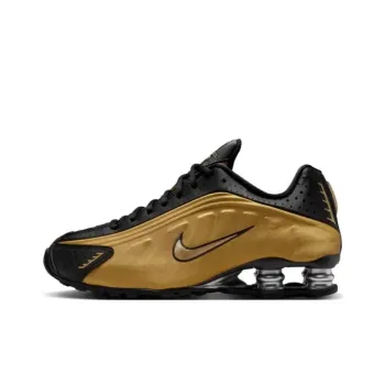 Nike Shox R4 Black Metallic Gold Women's
