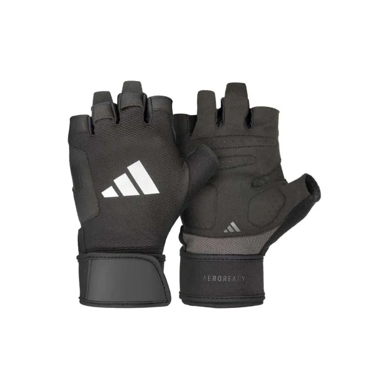 Adidas Weightlifting Belts / Gym Gloves Protective Palm Guards M Black AEROREADY Fabric Adults-2