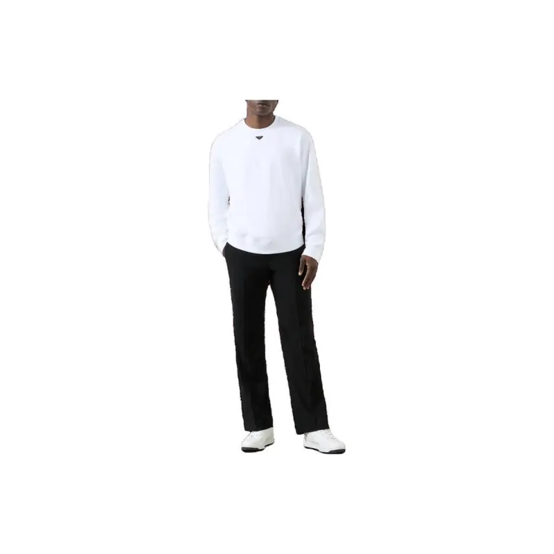 PRADA Logo plaque Cotton Sweatshirt-5