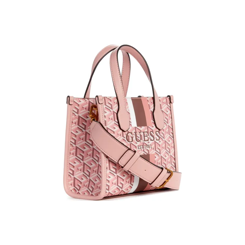 GUESS Artificial Leather Tote Bag Shopping Bag Handbag Mini Women's Pink-1