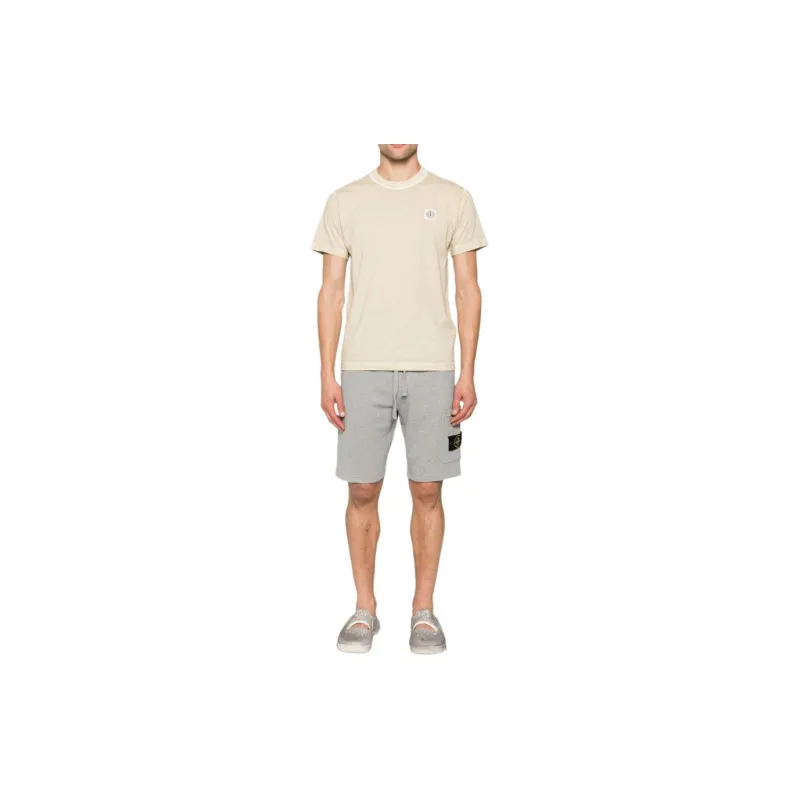 STONE ISLAND 64651 Cotton Fleece Garment Dyed Shorts-2