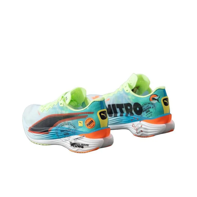 PUMA Deviate NITRO Slip Resistant, Abrasion Resistant, Breathable Low Top Casual Running Shoes Women's Blue Green-2