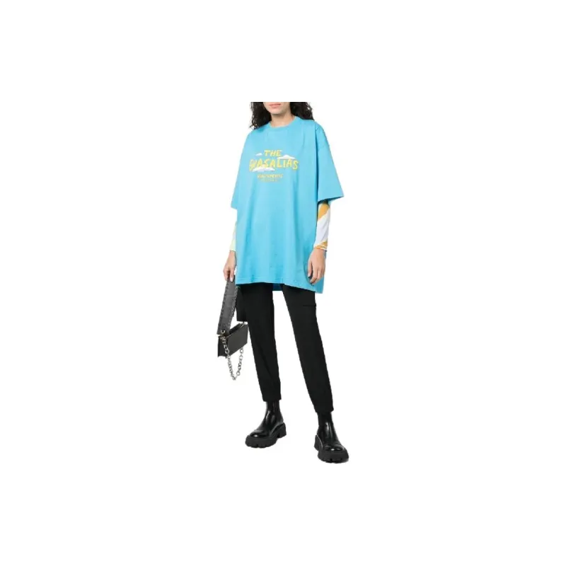 Vetements T-Shirts Unisex Blue-2
