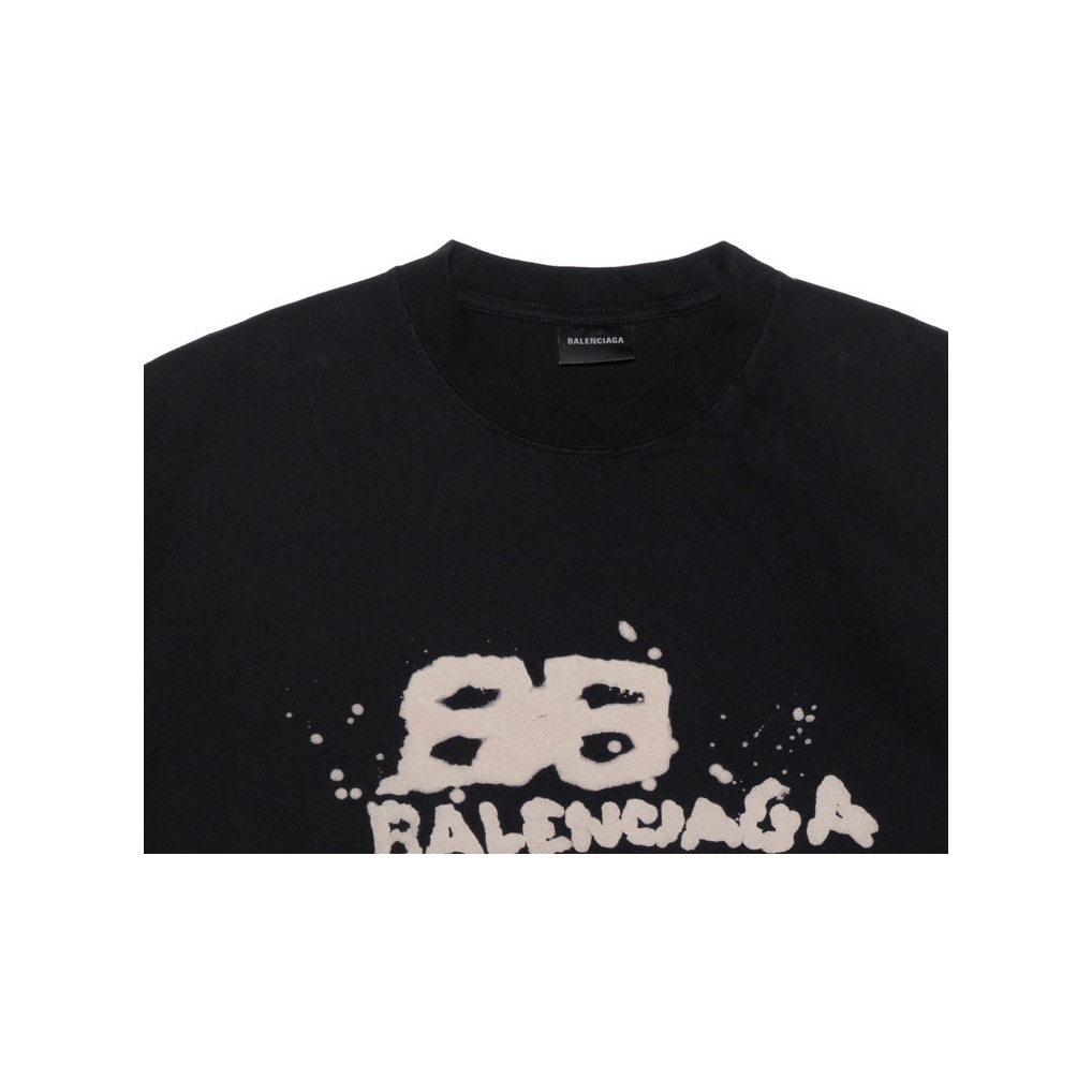 Balenciaga Men's Hand Drawn BB Icon Medium Fit Vintage T
