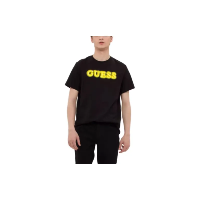 GUESS T Shirts Unisex Black With Yellow-4