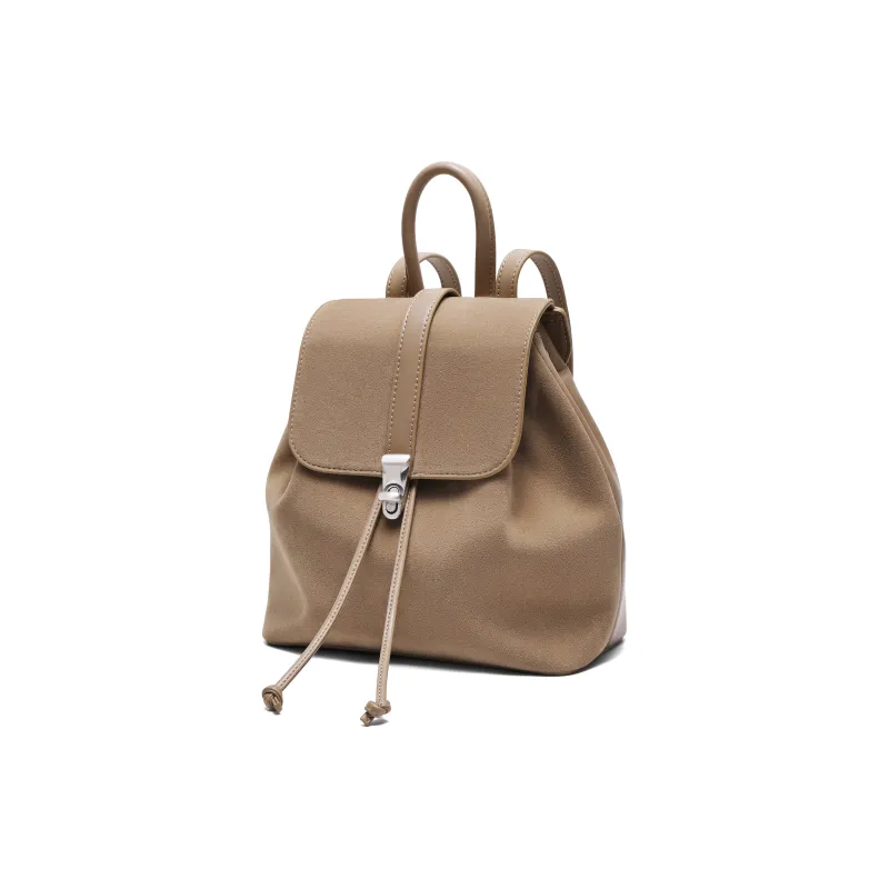 BELLE Cow Split Leather With Artificial Leather Backpack Regular Women's Apricot-1