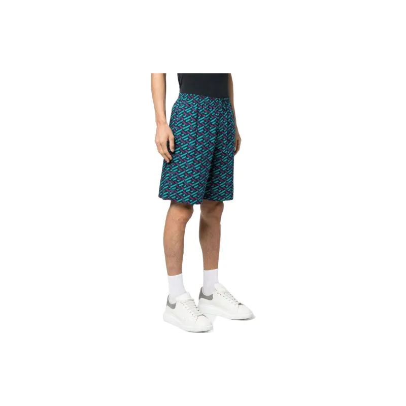 VERSACE Le Greca Print Elasticated waist Shorts-2