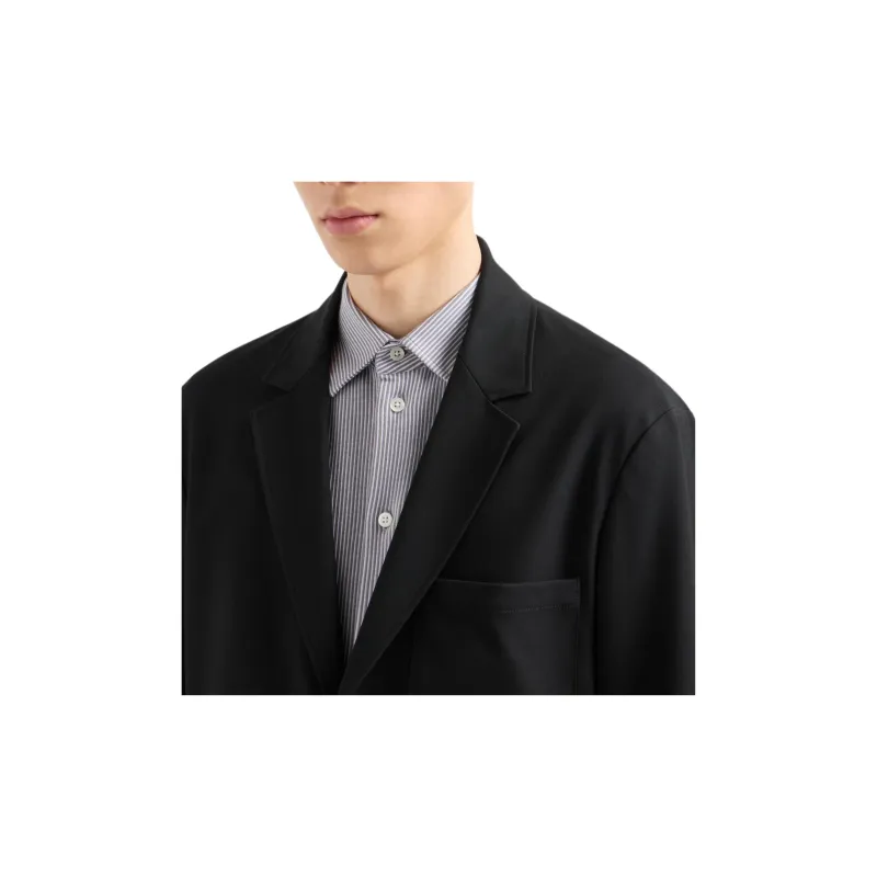 EMPORIO ARMANI Single breasted Jacket In Compact Fabric With A Wool Finish-3
