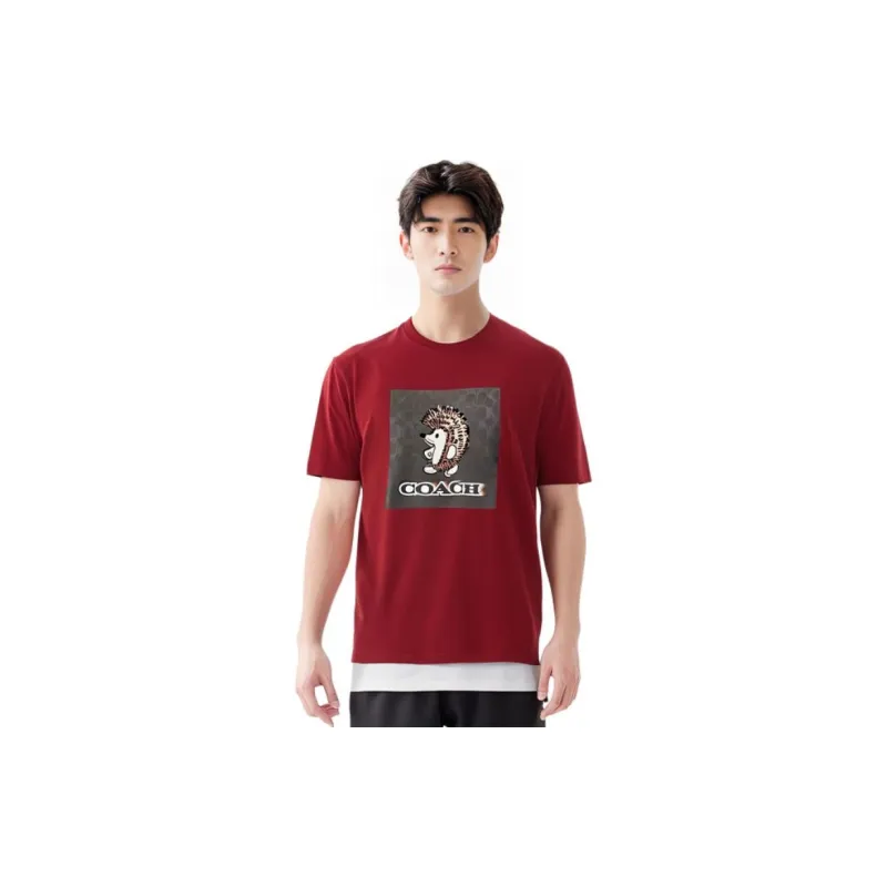 COACH T-Shirts Men Red-8