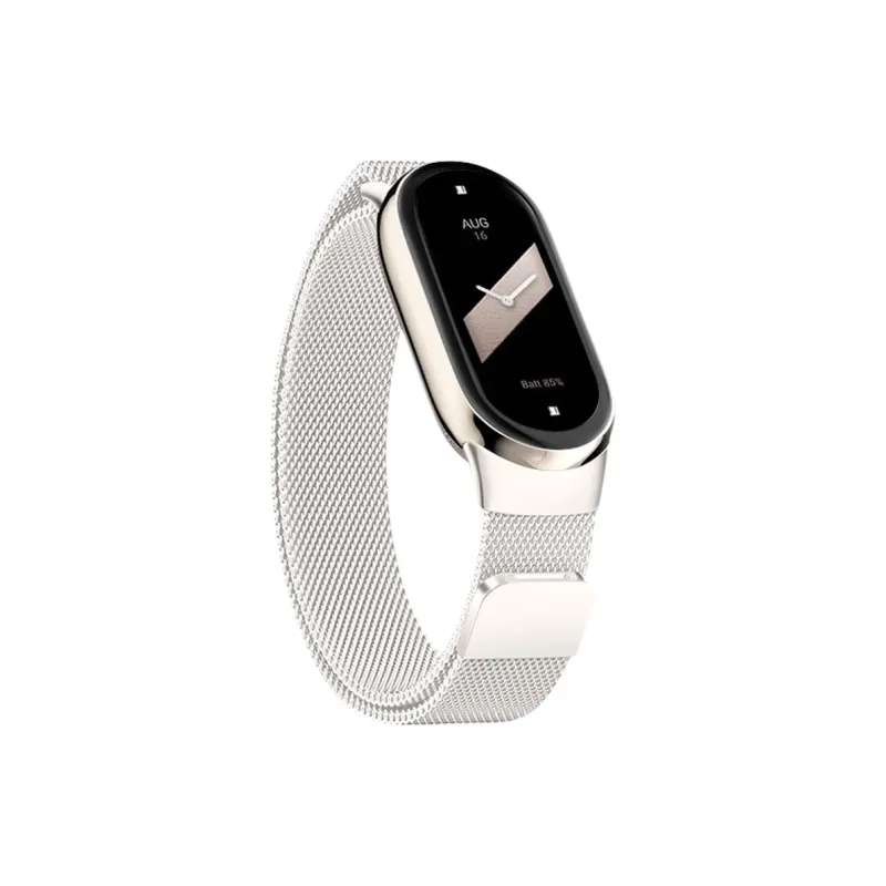 FZRT Xiaomi Compatibility Watch Band Quick Release Integrated Metal Beige Blue Magnetic Steel Band Metal-1
