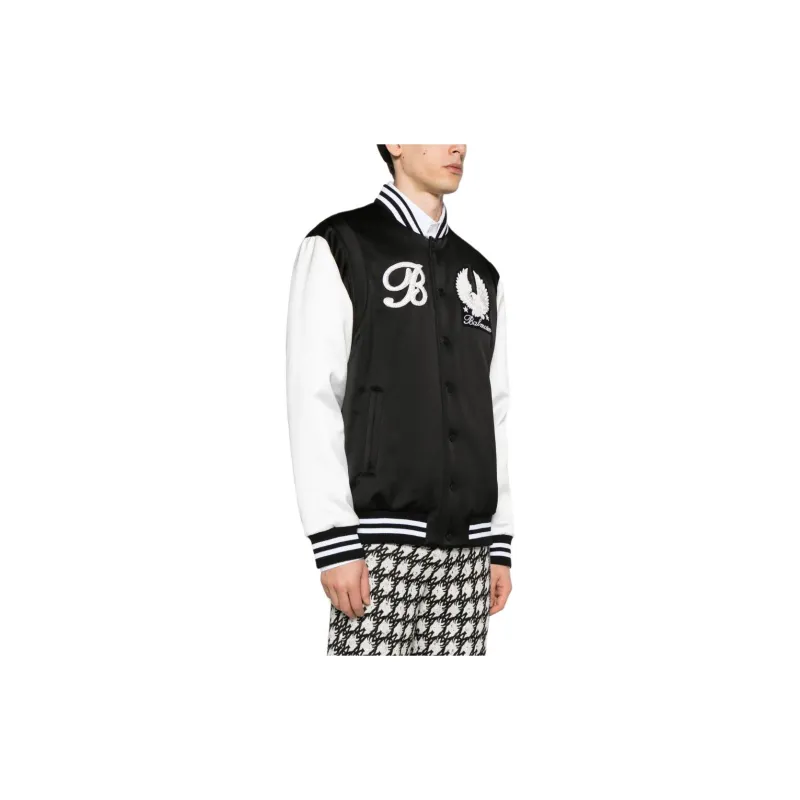 BALMAIN Logo-patches Satin Bomber Jacket-3