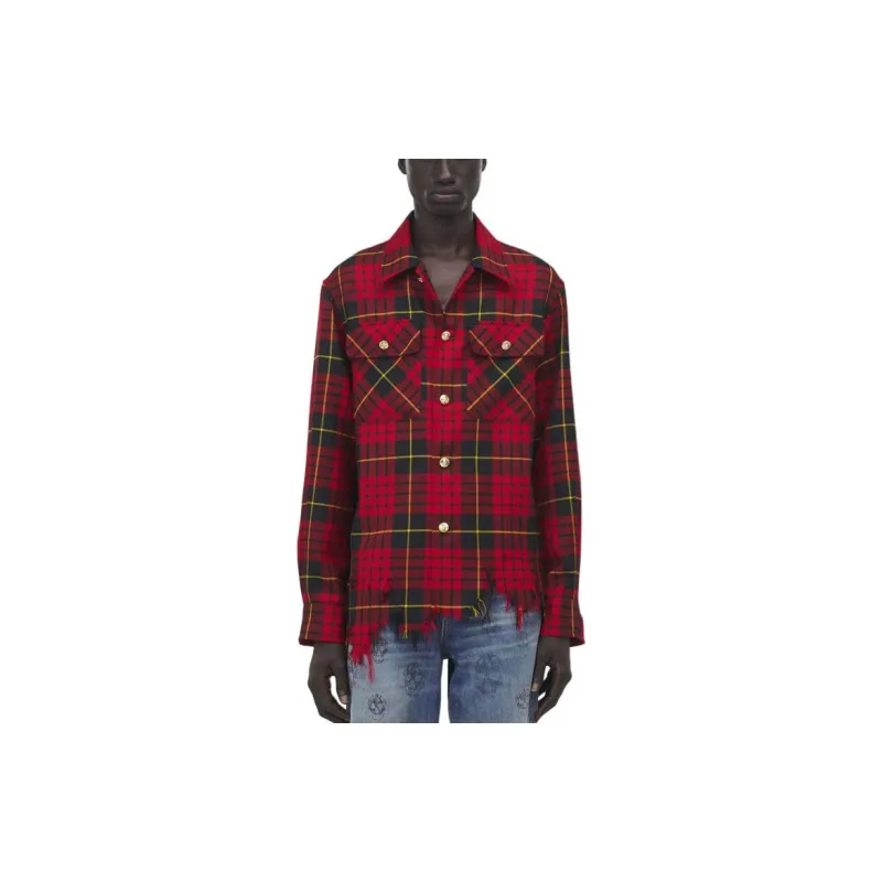 Alexander McQueen Distressed Tartan Overshirt-3