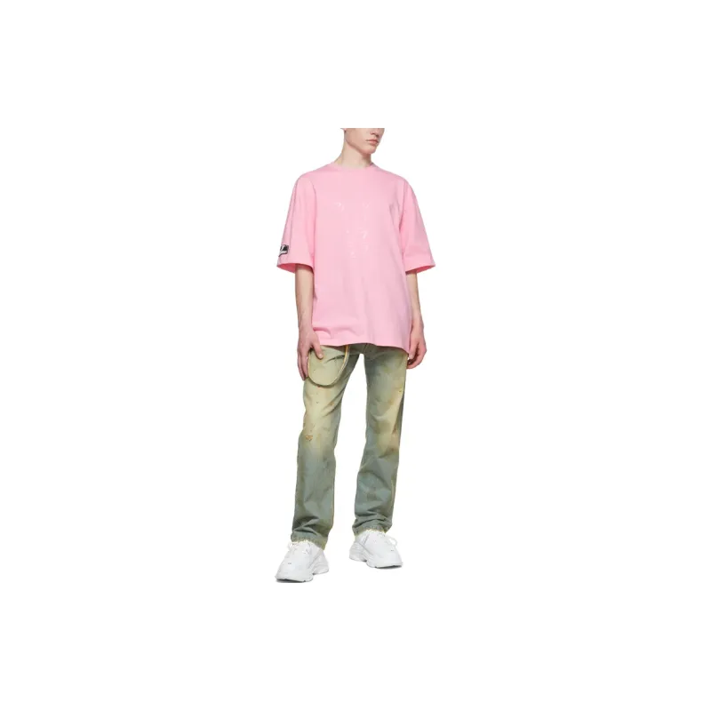 WE11DONE T Shirts Unisex Pink-4