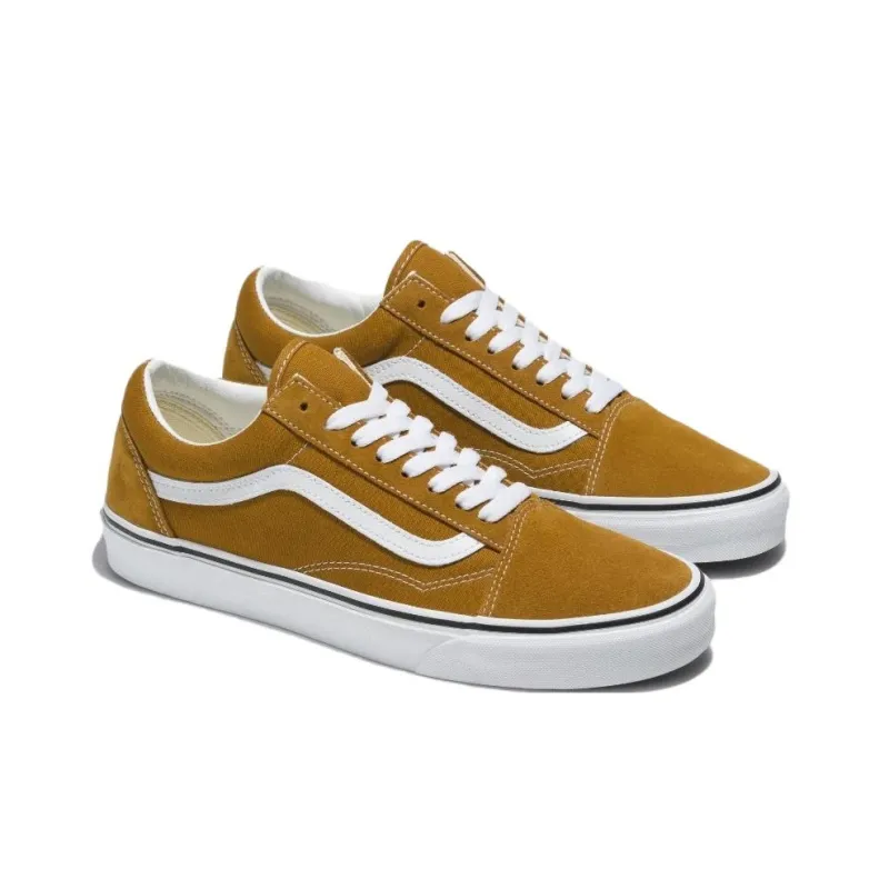 Vans Old Skool Anti-Slip Wear-Resistant Low-Top Skateboard Shoes Unisex Ginger Yellow-1