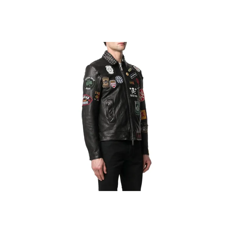 DSQUARED 2 Leather Jacket Men's Black-3
