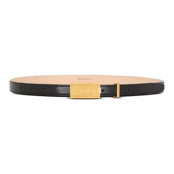 BALMAIN Logo plaque Leather Belt