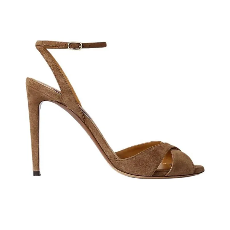 LAUREN RALPH LAUREN Kandice Strap Sandals 10cm Women's Brown-1