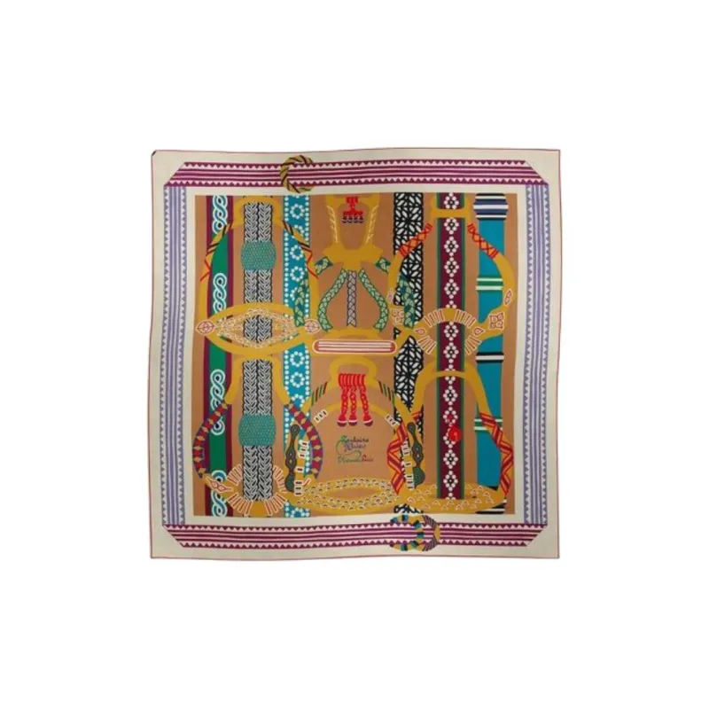 HERMES Cashmere Knit Scarves Women's Multicolor-3