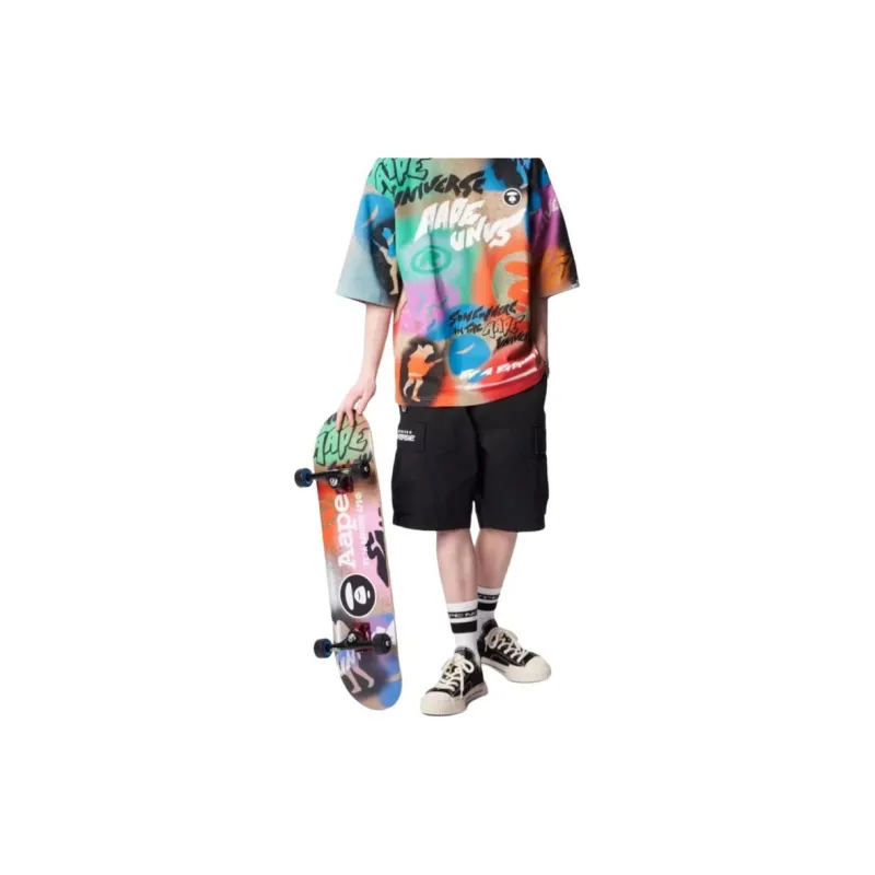 Aape Logo patch Cotton Bermuda Shorts-2