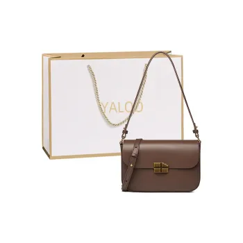 Yalu Cow Leather Shoulder Bag Women's Coffee/Midnight Black/Milk Tea Apricot