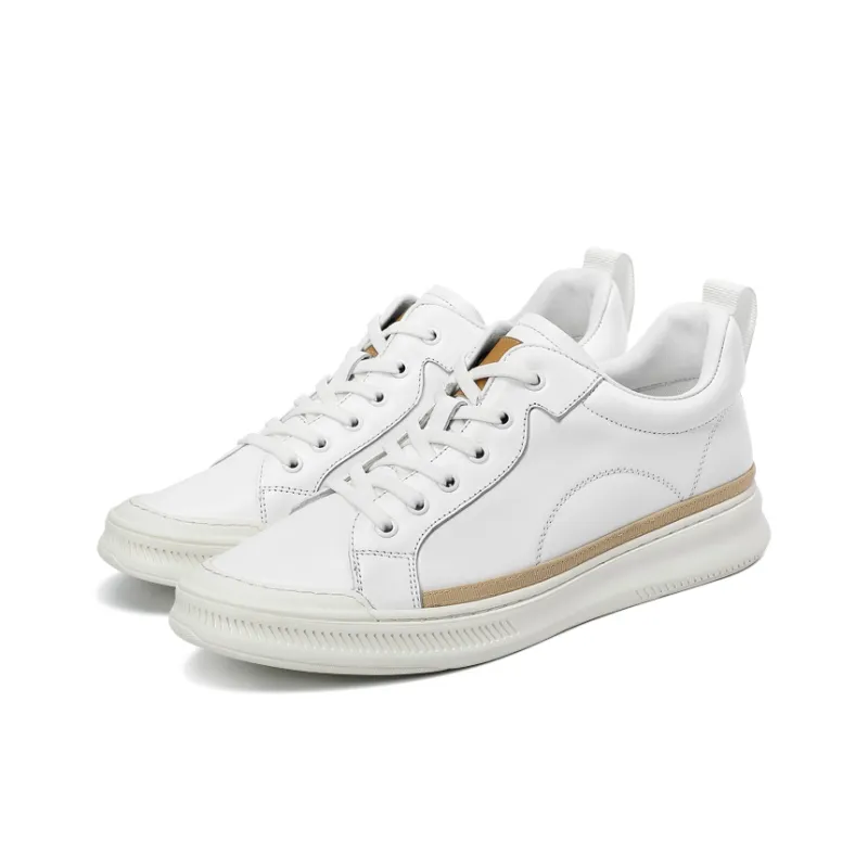 He Jinchang Slip Resistant Cushioning Wear Resistant Balance Skateboard Shoes Men's White-4