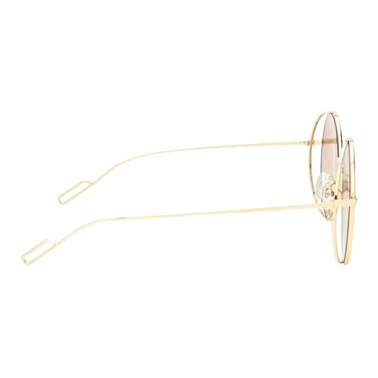 JINS Metal Round Sunglasses Women's Gold-3