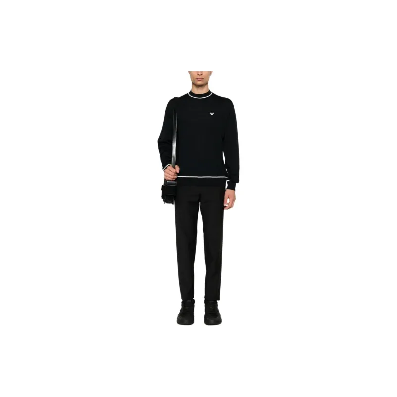 EMPORIO ARMANI Virgin wool Jumper With Jacquard Logo Detail-1