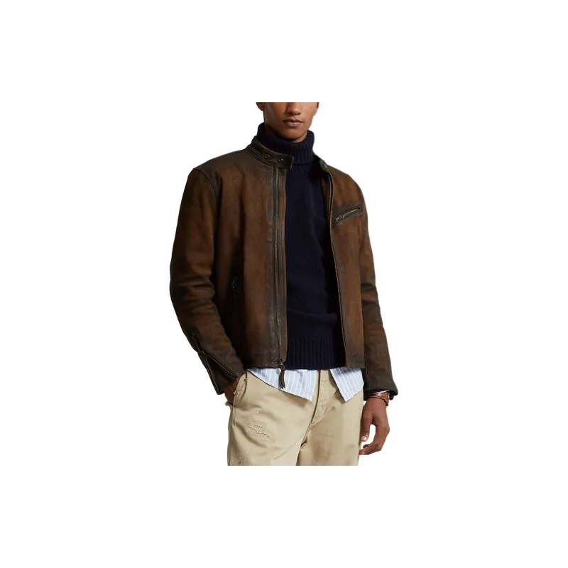 Polo Ralph Lauren SS24 Leather Jacket Men's Brown-2