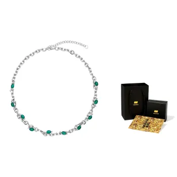 MOVER Necklaces Unisex Green Pearl Basic Cuban Necklace