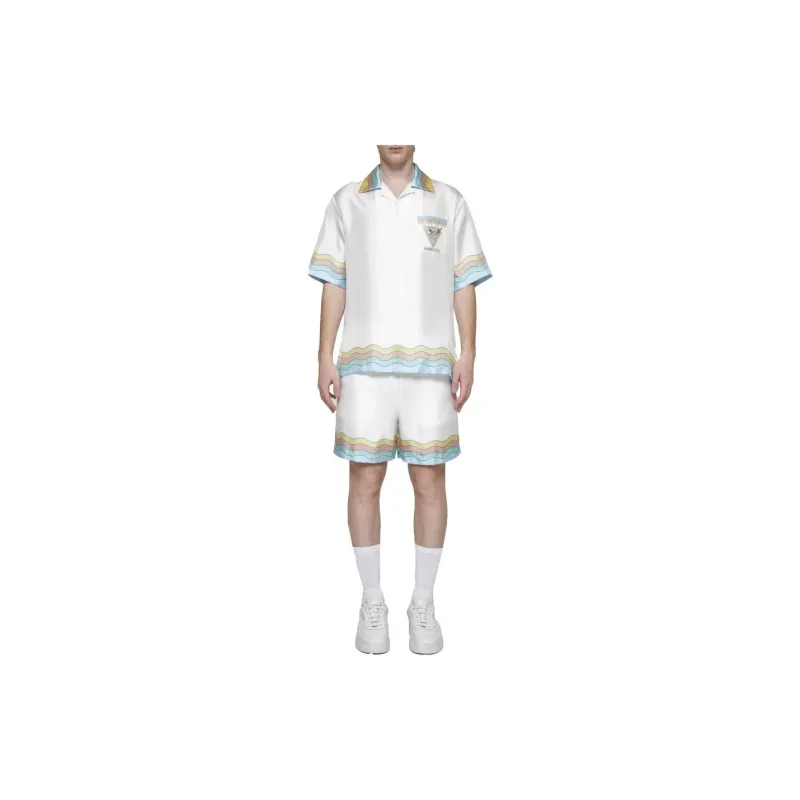 CASABLANCA Silk Shorts With Drawstrings-1