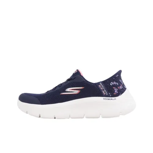 Skechers Go Walk Fle Cushioning Breathable Lightweight Low-Top Casual Running Shoes Women's Dark Blue