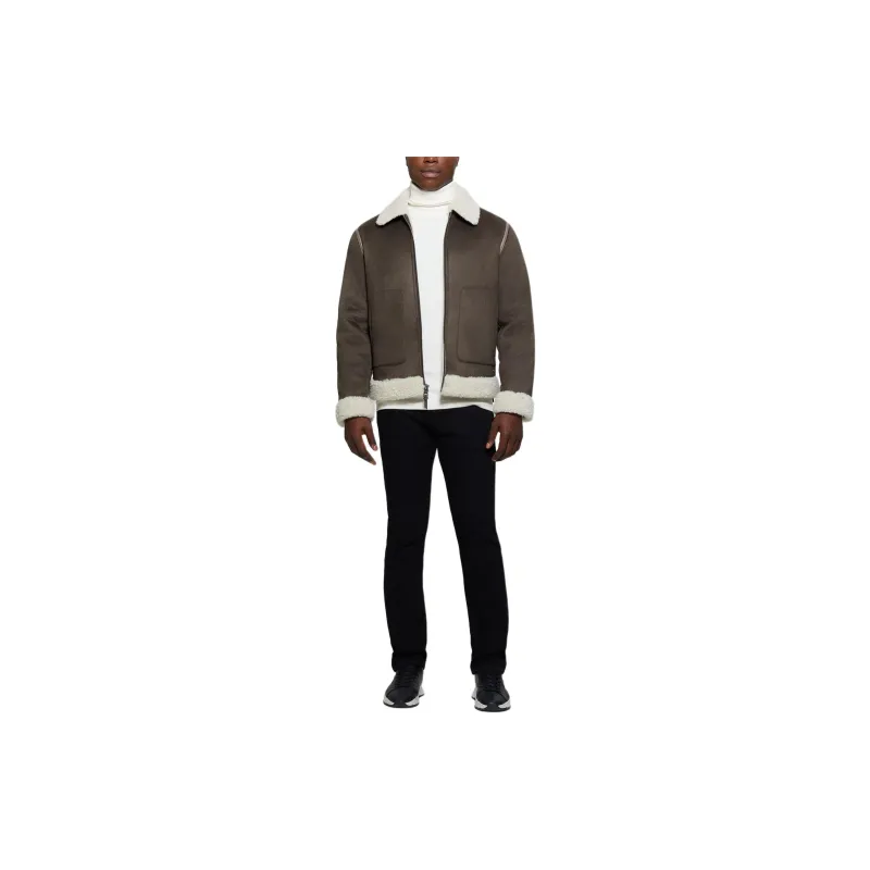 GUESS Redford Bonded Sherpa Jacket Jackets Coats Men's Brown-1