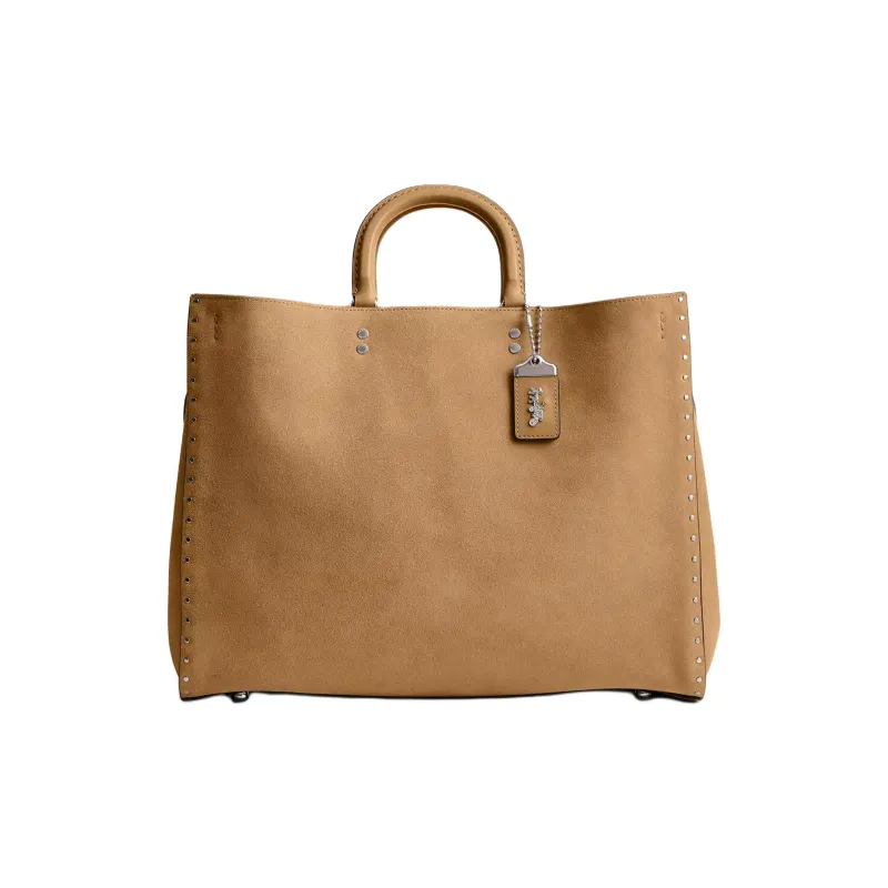 COACH Rogue Suede Crossbody One Shoulder Handbags Large Size Women's Peanut Butter Color-0