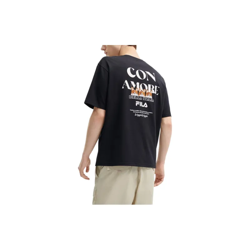FILA T Shirts Unisex Jet Black-2