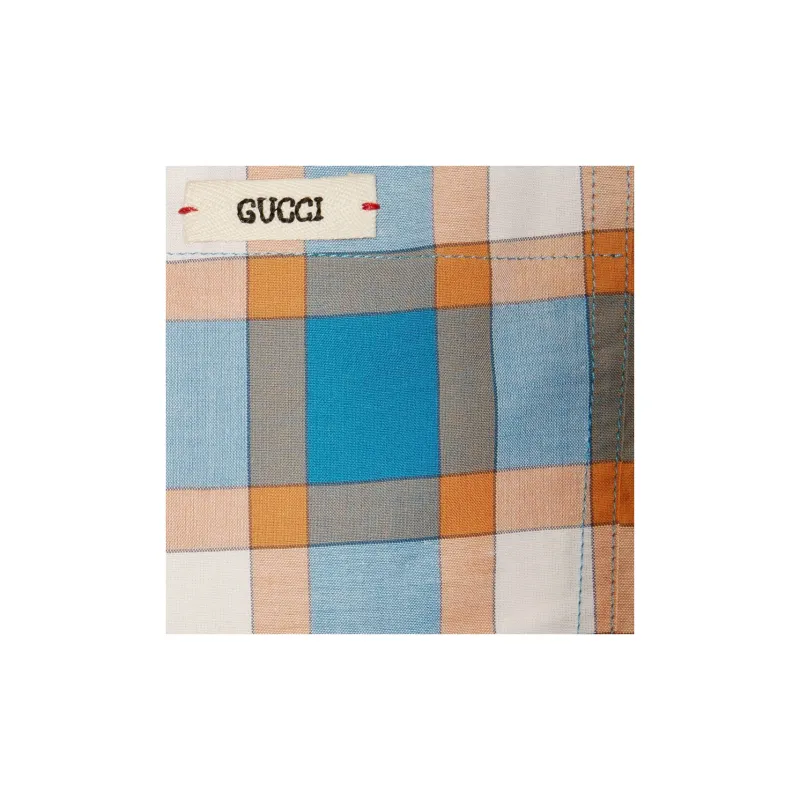 GUCCI Casual Shorts Men Blue Orange-4