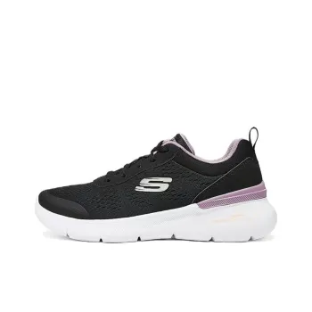 Skechers Breathable And Lightweight Low Top Casual Shoes Women's Black Pink