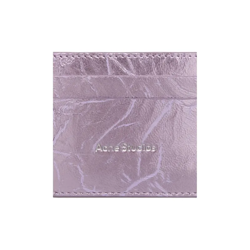 Acne Studios Leather Card Holder Women's Lavender-4