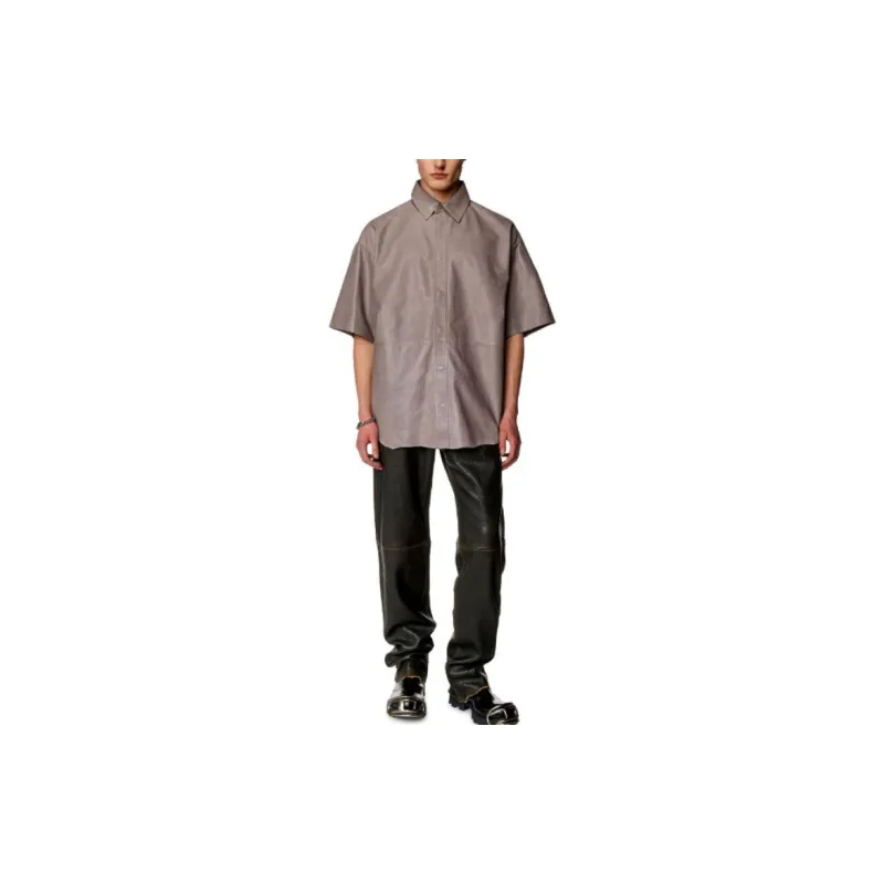 DIESEL S EMIN LTH Leather Shirt-1