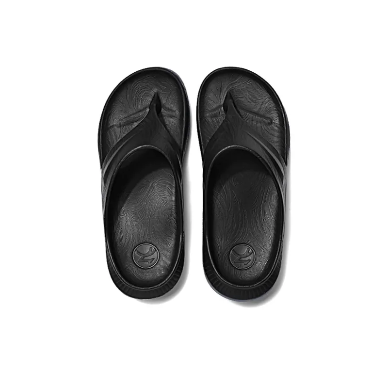 ENBO Quiet Abrasion Resistant Slip Resistant Flip Flops Men's Gray Black-3