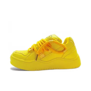 ITGI Dreadlocks Puffy Shoes Slip-Resistant Height Increasing Low-Top Skateboard Shoes Unisex Yellow