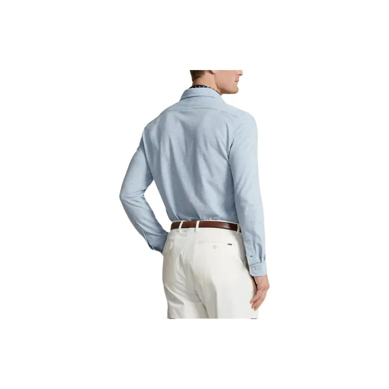 Polo Ralph Lauren Jacquard Textured Mesh Shirt Shirt Men's Light Blue-3