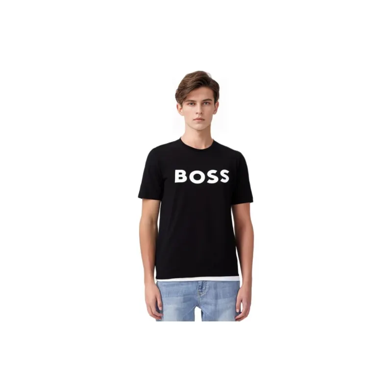 HUGO BOSS SS22 Men's Logo Print Short Sleeve T Shirt Black-2