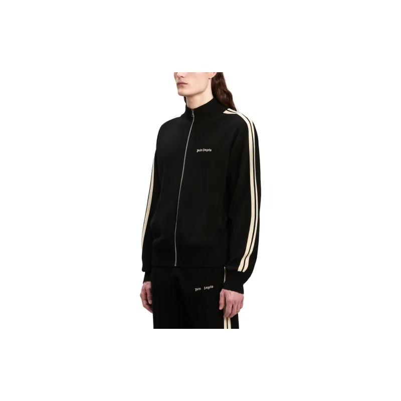 PALM ANGELS Logo Embroidered Zip Up Jacket-3