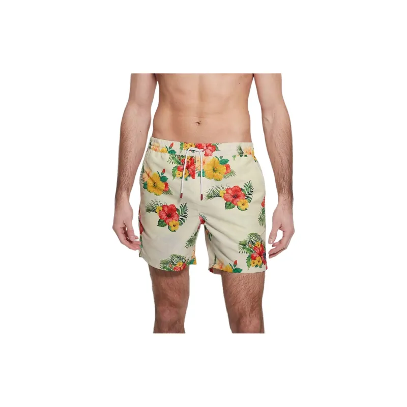GUESS Medium Hawaiian Swim Trunks Casual Shorts Men's Multicolor-3