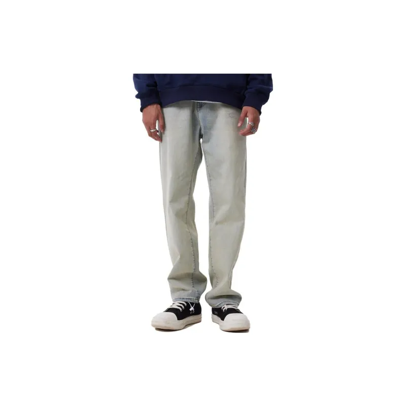 WAITINGWAVE Jeans Men's Yellow Mud Washable-1